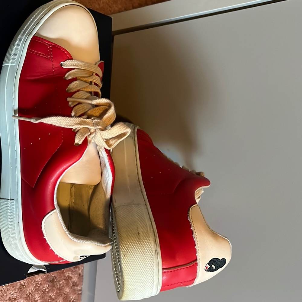 Alice and Olivia pink and red sneakers